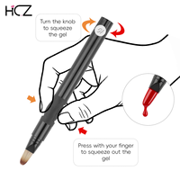 Hechunzi Nouveau Marqueur Liquide Direct Contrôlable pour Nail Art, Peinture à Ongles à Effet Pinceau + Pinceau 2-en-1, Stylos Marqueurs