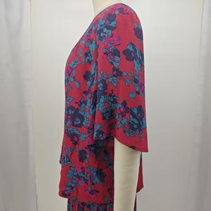 Blusa ALBB020 para Mujer, 100% Viscosa Crepé, Estampado Floral Vintage, Casual, Verano, con Botones, Tejida, ODM, Holgada y Transpirable - Product Image 3