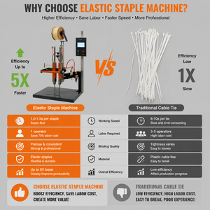 BOS-186 Elastic <b>Staple</b> Machine 60x48x100cm Semi-Automatic Pneumatic Packaging Equipment for Machinery & Hardware - Product Image 3