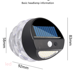 Lámpara de calle de energía Solar con <span class=keywords><strong>Sensor</strong></span> de movimiento PIR, luces de pared de inducción infrarroja alimentada por energía Solar, para camino de patio, hogar y jardín, pantalla de Hotel - Product Image 6