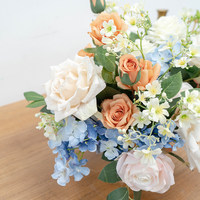Fleurs artificielles dorées pour centre de table, décoration de mariage, vente en gros, conception personnalisée, décoration d'événements, fournisseur d'usine, commande en gros