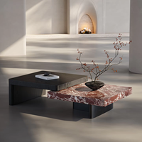 Table basse italienne 2025 modèle durable et créative haut de gamme en marbre naturel minimaliste extensible design meubles de maison