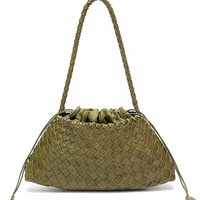 Sac fourre-tout vintage sophistiqué en PU tressé avec fermeture éclair pour femme - Élégant et polyvalent pour le transport quotidien, à porter à l'épaule ou sous le bras 188