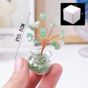 Árbol de la Fortuna de Cristal Natural, Adorno de Cristal Tejido a Mano para el Hogar o el Automóvil, Mini Árbol de Cristal con Piedras Preciosas en un Florero de Vidrio - Product Image 4