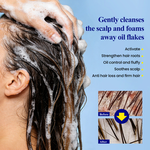 Shampooing Capillaire Végétalien Régulateur de Sébum et Nourrissant au Ginseng, Gingembre et Feuille d'Arbustif, Soin Rafraîchissant Anti-Chute aux Herbes Naturelles - Product Image 6