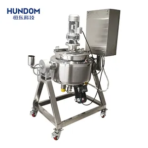 200L stainless steel cosmetics mixing tank with bottom homogenizer with titling function