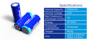 Giá Tốt Nhất Xtar Li-ion Bateria Lion 3.7V 26650 5200Mah Lithium Liion Pin Li Ion Di Động Đèn Pin Baterai 5000Mah 6000Mah - Product Image 6