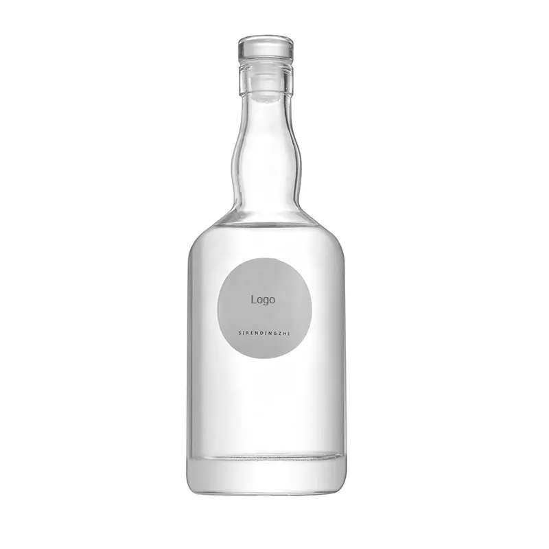 500ml 750ml 1000ml Vodka Licor Spirit Brandy Gin Rum Tequila Garrafas de vinho vazias de vidro fosco transparente com tampa