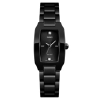 Montre à quartz rectangulaire ultra-fine et minimaliste pour femme, bracelet en alliage d'acier inoxydable, verre, logo personnalisé, étanche, aiguilles