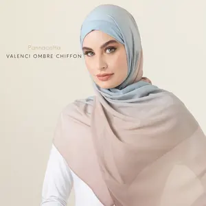 RITA OEM 2024 New design Hijab breathable and soft Large Size colorful ombre chiffon hijab scarf shawl