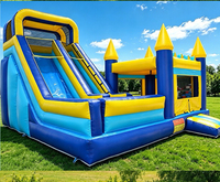Castillo Inflable Grande con Tobogán, Casa de Brinco para Niños, Alquiler para Fiestas de Cumpleaños y Eventos en el Patio
