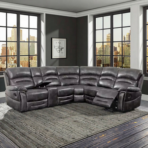 Canapé d'angle inclinable moderne en similicuir, sectionnel, pour home cinéma, salon ou salle de séjour - Product Image 4