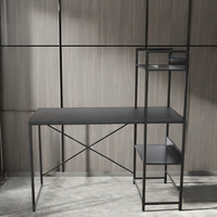 Bureau d'ordinateur moderne en acier avec étagère Meubles en bois et fer MDF pour la maison, l'école ou l'hôtel Meubles de salon élégants