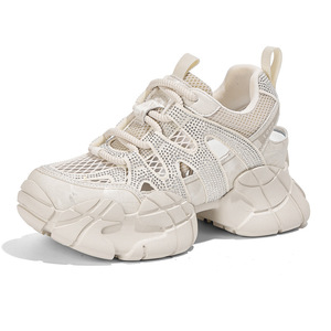 Sandales sneakers plateforme en maille découpée ornées de strass, pour <span class=keywords><strong>femme</strong></span>, légères, à semelle épaisse, style streetwear, pour la marche - Product Image 1