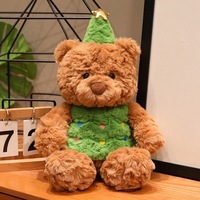 Peluche mignonne ours mère et enfant, rembourrée en polyester, ours en peluche de Noël, coussin, cadeau pour enfants de 3 ans et plus