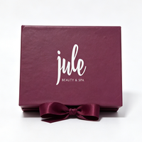 Boîte à cartes-cadeaux élégante et tendance pour salon de beauté, centre de spa, avec ruban et nœud