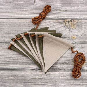 Guirnalda de Banderines de Lona con Banderas Triangulares, Guirnalda de Lona Vintage para Fiestas, Bandera Triangular de Lona, Pancarta de Algodón Reutilizable - Product Image 3