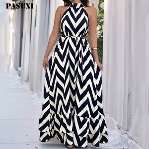 PASUXI fabbrica personalizzata estate nuova gonna lunga Chiffon stampa digitale stile moda grande gonna Swing abito donna <span class=keywords><strong>abbigliamento</strong></span> - Product Image 1