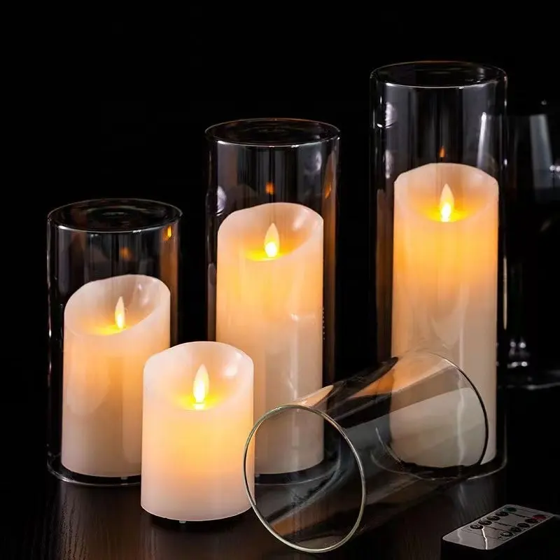 New Product Idea 2023 Amazn DIY Clear Blank Sublimation Coating High Borosilicate Glass Candle Vase Holder for Wedding