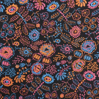 Housse de coussin, robe, gilet, rideau, nappe en tissu léger et respirant en lin et coton avec broderie florale, style jardin d'automne rustique