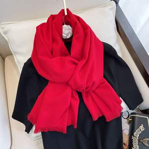 Sıcak satış klasik kaşmir düz renk eşarp tasarımcısı lüks kış kaşmir eşarp çapak - Product Image 2