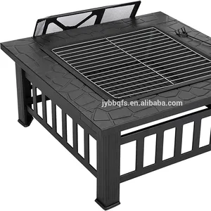 Kwaliteit Outdoor Warmer Rookloze Firepit Outdoor Houtskool Vierkante Vuurkorf 32 34 Inch Tafel Bonfire Postorder Verpakking