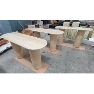 Bàn trà và bàn ăn phòng khách hiện đại 2025, chất liệu đá travertine cao cấp, giá bán buôn - Product Image 2