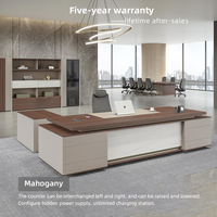 Nouveau bureau de direction en forme de L moderne et convertible avec taille et couleur personnalisables, bureau de direction de luxe en MDF