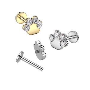 Acier inoxydable 16G <span class=keywords><strong>Helix</strong></span> Cartilage Boucles d'oreilles pour femmes Dos plat Filetage interne Zircon Patte Top Oreille Tragus Labret Anneau - Product Image 4