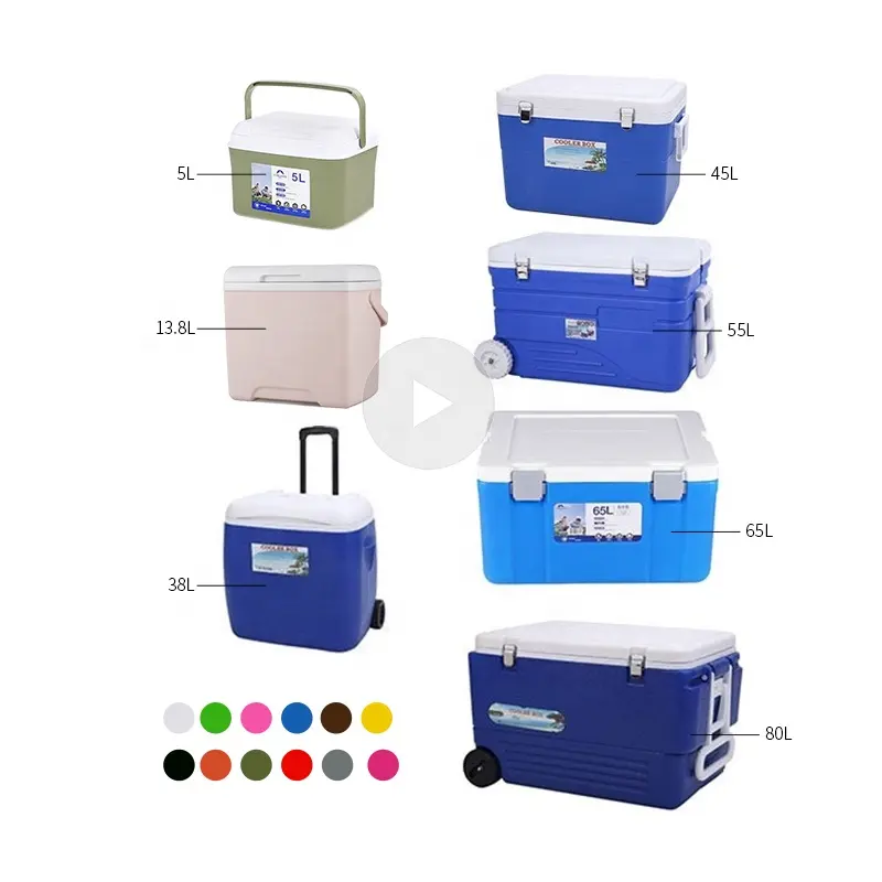 CB9002 5L 6L 8L 13L 38L 65L 80L PP Portable Mini Outdoor Smart Beach Picnic Party Cooler Box For Camping