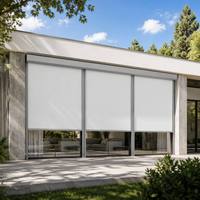 Store banne motorisé manuel d'extérieur coupe-feu, pare-soleil, pare-vent, imperméable, avec télécommande/WiFi, pour jardin