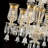 VHFactory Lustres multicouches en cristal de style européen pour villas de luxe Salons Escaliers circulaires Hôtels Salles de banquets