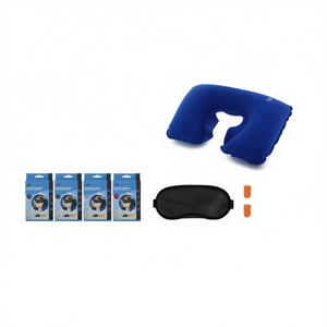 Juego de Almohadas de Viaje de Tres Piezas, 43 x 27.5 cm, Almohada Rectangular Inflable para el Cuello, Antifaz para Dormir, Tapones para los Oídos - Product Image 1