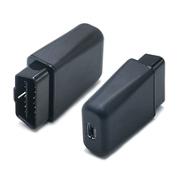 Caja OBD J1962 Negra de 16 Pines Ensamblada ST-SOH-028 con Orificio USB Tipo C, Conector OBD2 de 16 Pines Macho en Ángulo Recto de SETOCONT