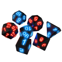 Nouveau jeu de 7 pièces haut de gamme, polyédriques Rpg Led 10Mm, dés vierges, jeu de société plus léger, dés électroniques avec dés