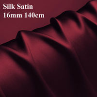 Tissu en satin de soie de mûrier pure de luxe 16 mm, largeur 140 cm, couleur personnalisée, textile en soie charmeuse pour vêtements de détente et haute couture