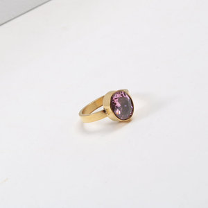Goojoolim — bague en acier inoxydable plaqué or 18K pour femmes, bijou en gros diamant violet, noir - Product Image 3