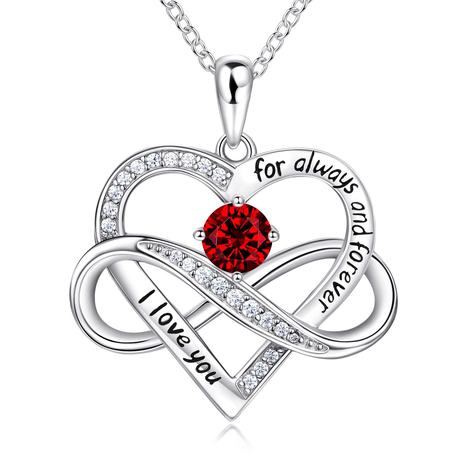 Necklace white and red diamonds