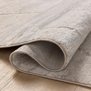 Amber Lewis Monty Collection MOT-06 Area Rug 2'-7&quot; X 4' .50&quot; Pile Height Abstract <strong>Pattern</strong> Machine Made 10mm <strong>Pebble</strong>/Beige Color - Product Image 2