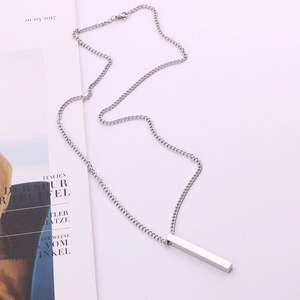 Collar de Barra Vertical de Acero Inoxidable Chapado en Oro PVD, Sin Deslustre, Moda 2024, Venta al Por Mayor - Product Image 1