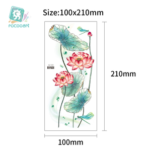 Flora luminosa impermeabile adesivi del tatuaggio per le ragazze, <span class=keywords><strong>rosa</strong></span>, fiori di pesco tatuaggio del fiore temporanea tatuaggi finti per le donne - Product Image 2