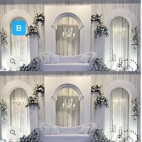 Conception populaire blanc PVC Banquet salle mariage scène toile de fond fête arc ouvert support toile de fond