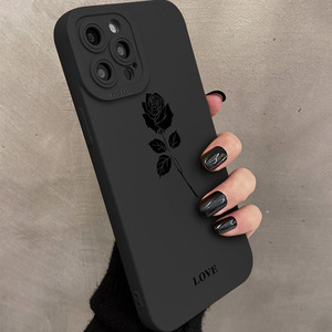 Black Love Rose Printing Pupil Eye Pro Camera Hole TPU Funda para teléfono móvil para Iphone 17 8 X Xr Xs 11 12 13 14 15 16 Pro Max - Product Image 6