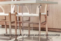 Vente en gros directe d'usine pieds de table en acrylique transparent personnalisés pour tables de restaurant et présentoirs