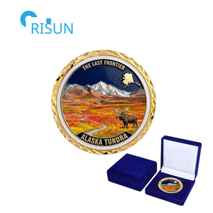 Médaille souvenir personnalisée avec paysage <span class=keywords><strong>de</strong></span> la faune <span class=keywords><strong>de</strong></span> l'Alaska (États-Unis), pièces commémoratives avec boîte, pièce <span class=keywords><strong>de</strong></span> défi personnalisée <span class=keywords><strong>de</strong></span> l'Alaska - Product Image 3