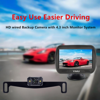 Système de vision arrière filaire 4.3 pouces Écran Lcd monté sur voiture Caméra de vision nocturne pour camion
