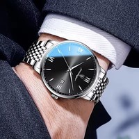 Montre sport pour homme POEDAGAR, neuve, en acier inoxydable, quartz, date, montre-bracelet de luxe haut de gamme, étanche, pour homme 826