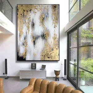 100% handgemalte Wohnkultur Leinwand Wohnzimmer Bilder moderne abstrakte Goldkunst handgemachte Ölgemälde