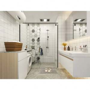 Meubles de salle de bain en mélamine personnalisés, lavabo en bois, unité flottante, meuble-lavabo mural flottant de luxe, style européen antique - Product Image 3