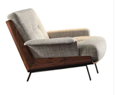 Fauteuil luxueux avec design à dossier pour l'extérieur Salon d'extérieur moderne avec tissu en velours à Nova - Product Image 2